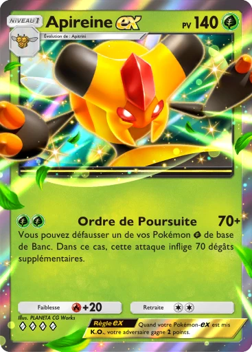 Carte Pokémon Apireine-ex de l'extension Booster de Luxe Méga