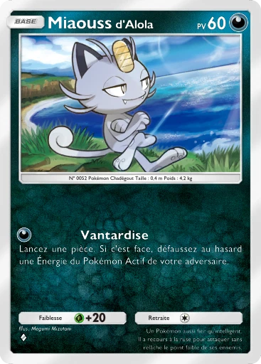Carte Pokémon Miaouss d'Alola de l'extension Parade Onirique