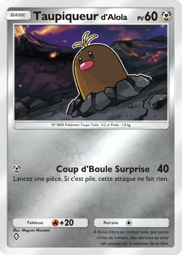 Carte Pokémon Taupiqueur d'Alola de l'extension Booster de Luxe ex
