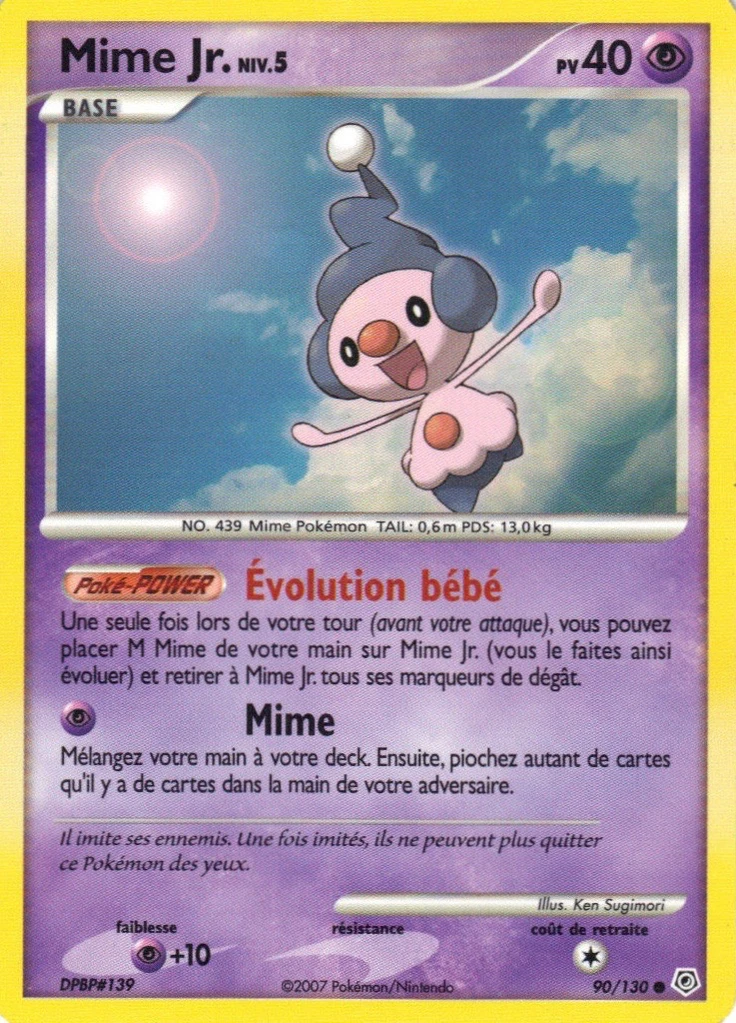 Carte Pokémon Mime Jr. de l'extension Diamant & Perle