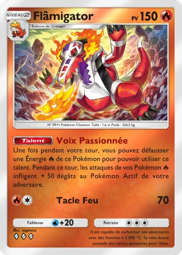 Carte Pokémon Flâmigator de l'extension Booster de Luxe Méga