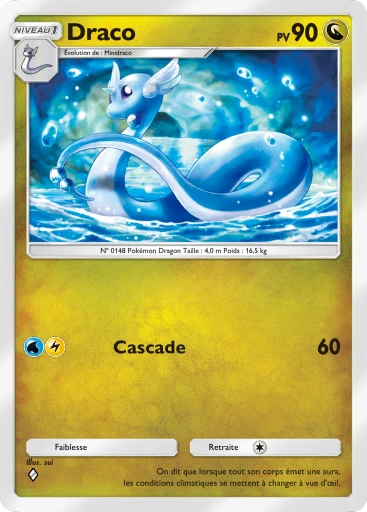 Carte Pokémon Draco de l'extension La Clairière d'Évoli