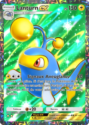 Carte Pokémon Lanturn-ex de l'extension Sagesse entre Ciel et Mer
