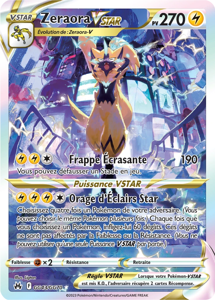 Carte Pokémon Zeraora VSTAR de l'extension Zénith Suprême