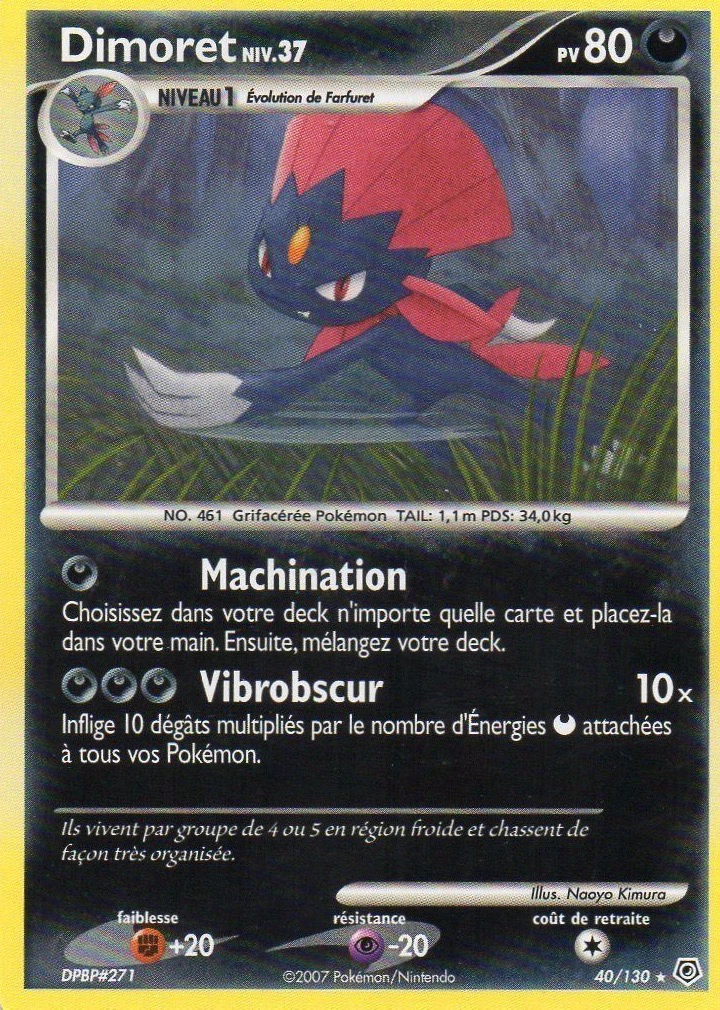 Carte Pokémon Dimoret de l'extension Diamant & Perle