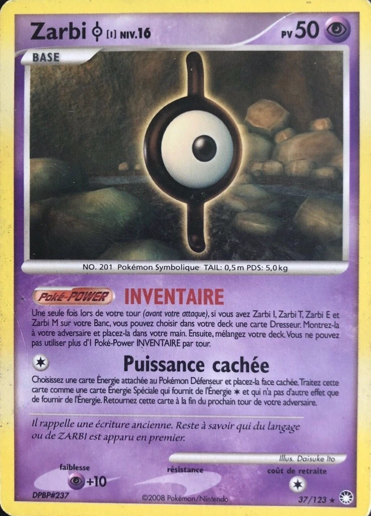 Carte Pokémon Zarbi de l'extension Trésors Mystérieux