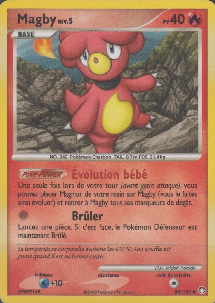 Carte Pokémon Magby de l'extension Trésors Mystérieux