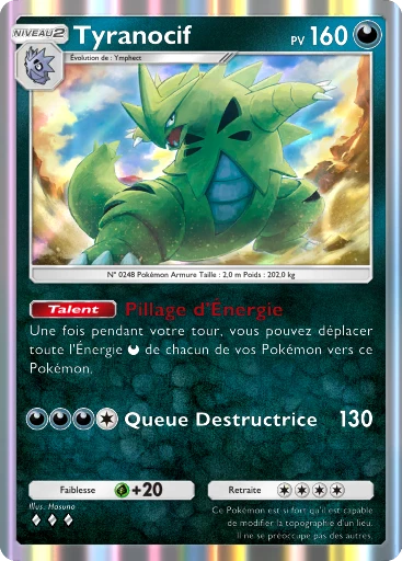 Carte Pokémon Tyranocif de l'extension Sagesse entre Ciel et Mer
