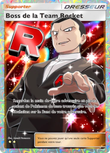 Carte Pokémon Boss de la Team Rocket de l'extension L'Ambition de la Team Rocket