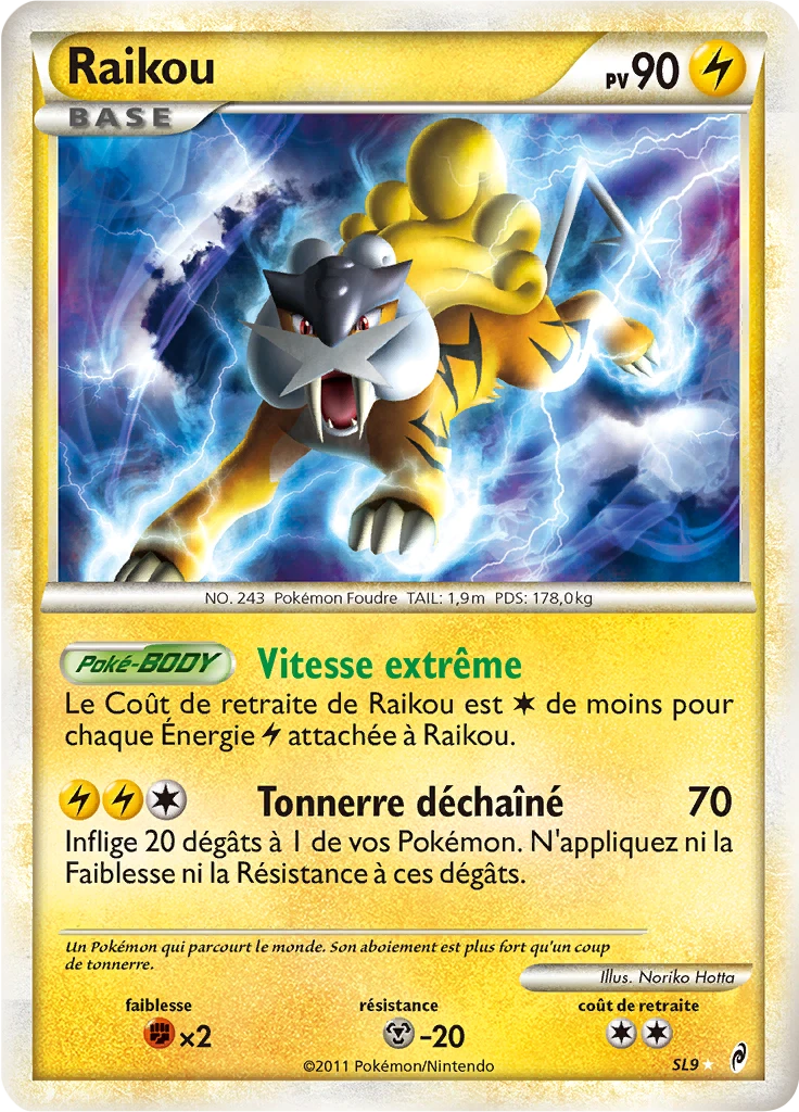 Carte Pokémon Raikou de l'extension L'appel des Légendes