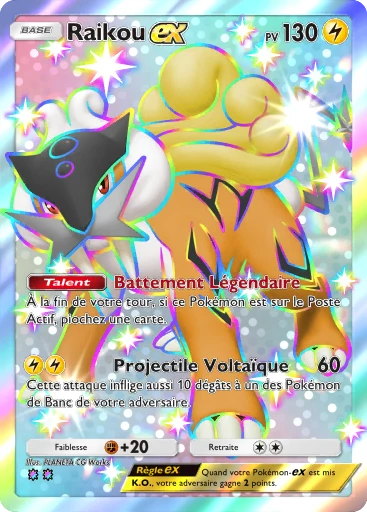 Carte Pokémon Raikou-ex de l'extension Merveilles de Paldea