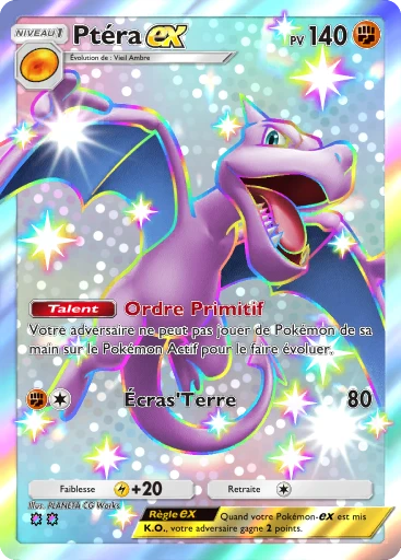 Carte Pokémon Ptéra-ex de l'extension Crise Interdimensionnelle