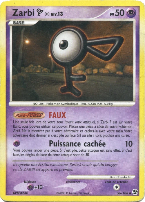 Carte Pokémon Zarbi F de l'extension Duels au Sommets