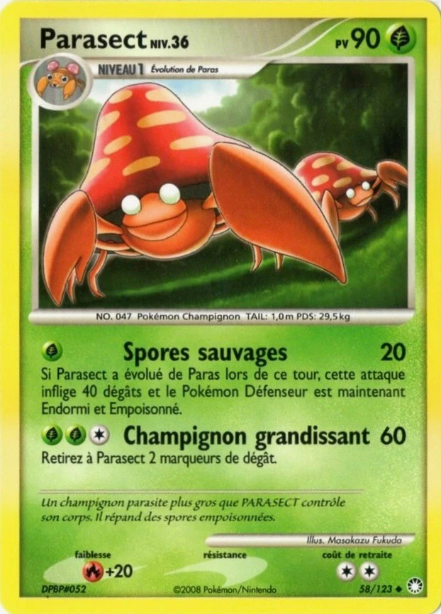 Carte Pokémon Parasect de l'extension Trésors Mystérieux
