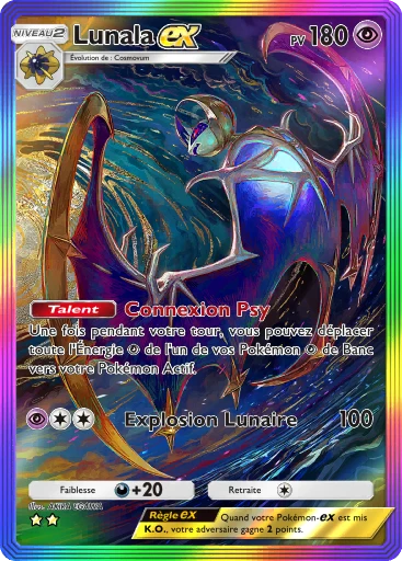 Carte Pokémon Lunala-ex de l'extension Gardiens Astraux
