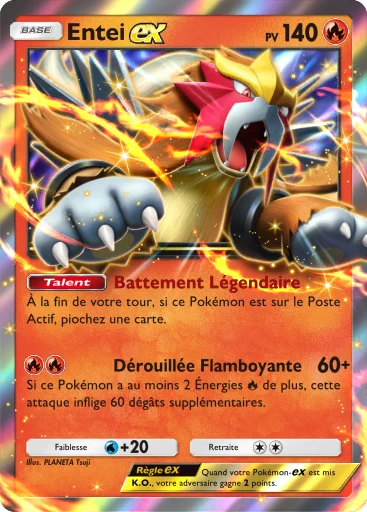 Carte Pokémon Entei-ex de l'extension Promo-A