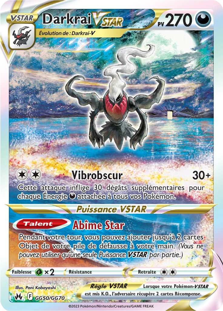 Carte Pokémon Darkrai VSTAR de l'extension Zénith Suprême