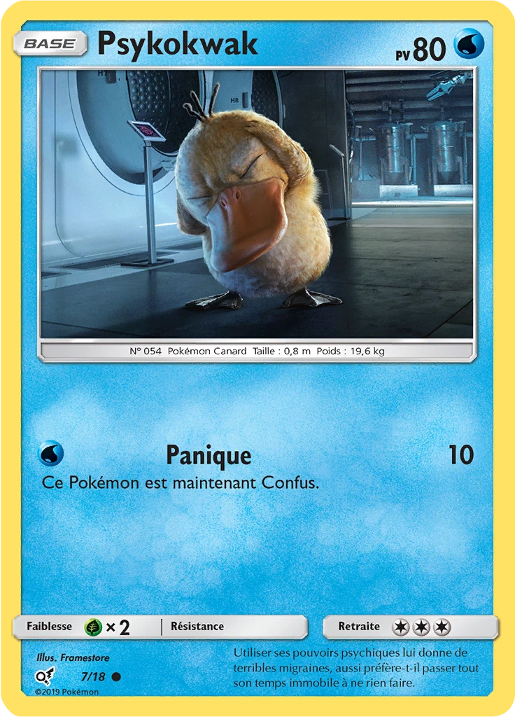 Carte Pokémon Psykokwak de l'extension Détective Pikachu