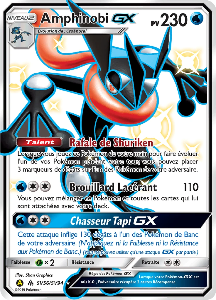 Carte Pokémon Amphinobi-GX de l'extension Destinées Occultes