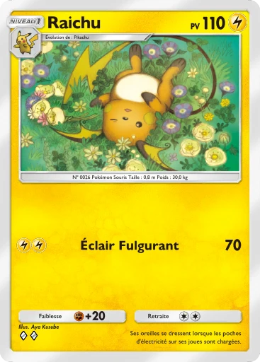 Carte Pokémon Raichu de l'extension Jours Heureux