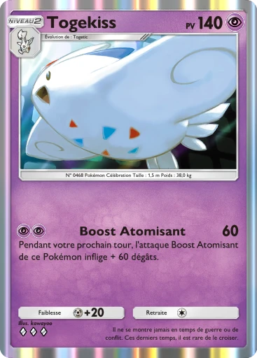 Carte Pokémon Togekiss de l'extension Choc Spatio-Temporel