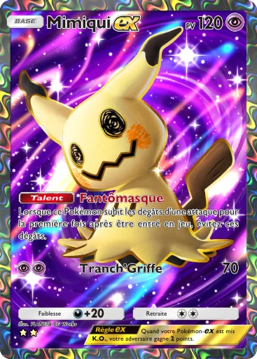 Carte Pokémon Mimiqui-ex de l'extension Parade Onirique