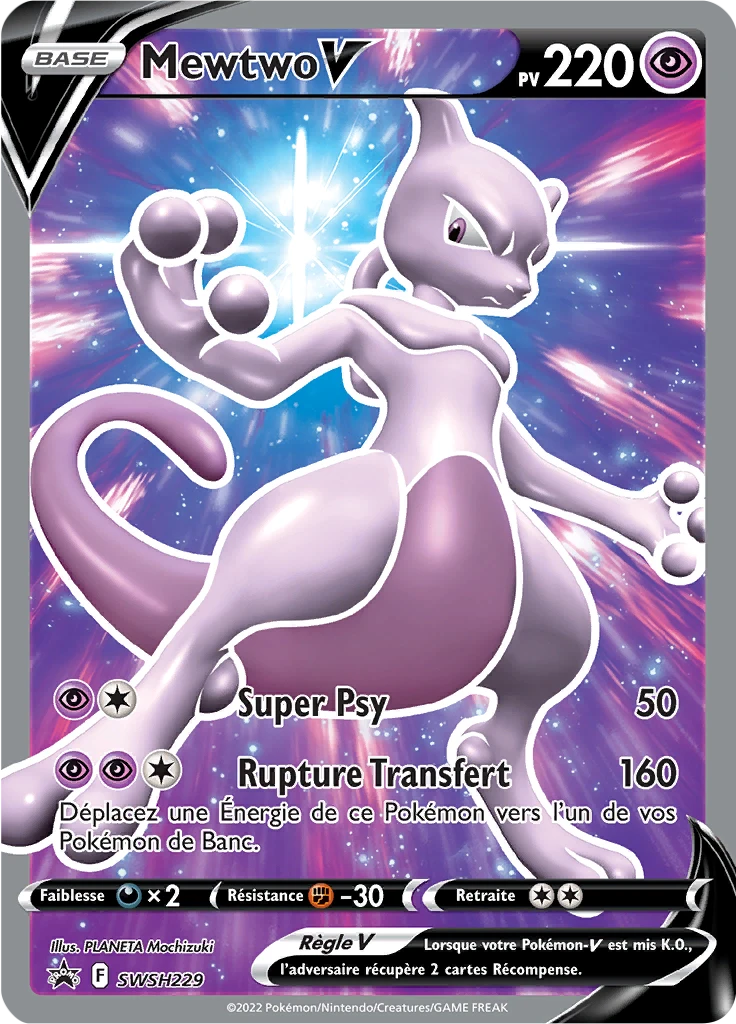 Carte Pokémon Mewtwo V de l'extension Promo SWSH