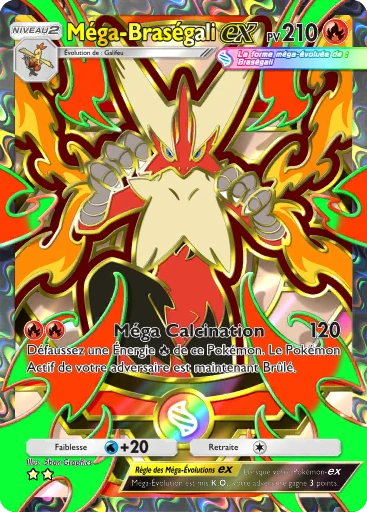 Carte Pokémon Méga-Braségali-ex de l'extension Booster de Luxe Méga