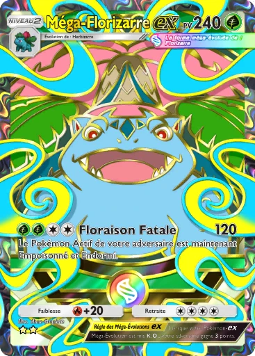 Carte Pokémon Méga-Florizarre-ex de l'extension Booster de Luxe Méga
