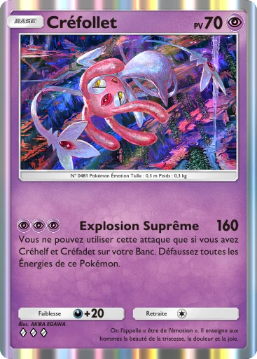 Carte Pokémon Créfollet de l'extension Choc Spatio-Temporel