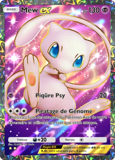 Carte Pokémon Mew-ex de l'extension L'Île Fabuleuse