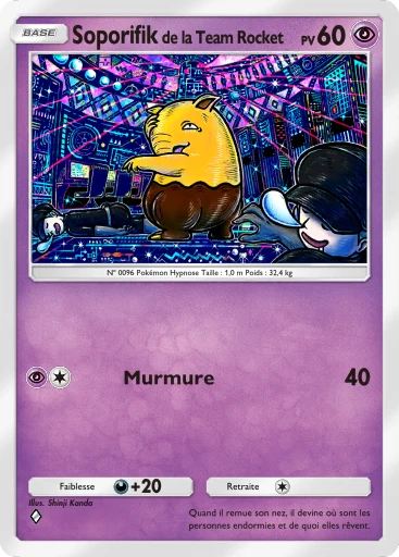 Carte Pokémon Soporifik de la Team Rocket de l'extension L'Ambition de la Team Rocket