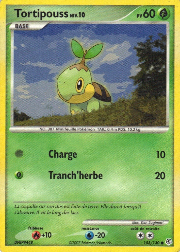Carte Pokémon Tortipouss de l'extension Diamant & Perle