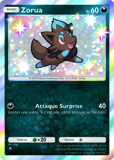 Carte Pokémon Zorua de l'extension Méga-Rayonnement