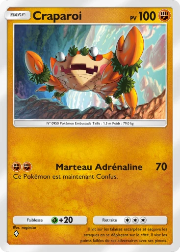 Carte Pokémon Craparoi de l'extension Merveilles de Paldea