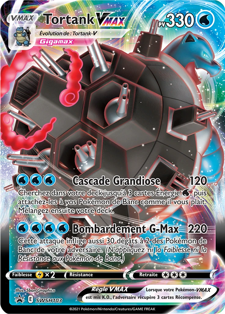 Carte Pokémon Tortank VMAX de l'extension Promo SWSH