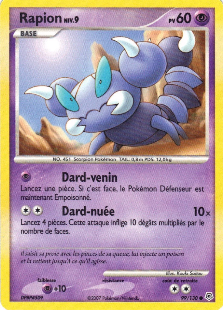 Carte Pokémon Rapion de l'extension Diamant & Perle