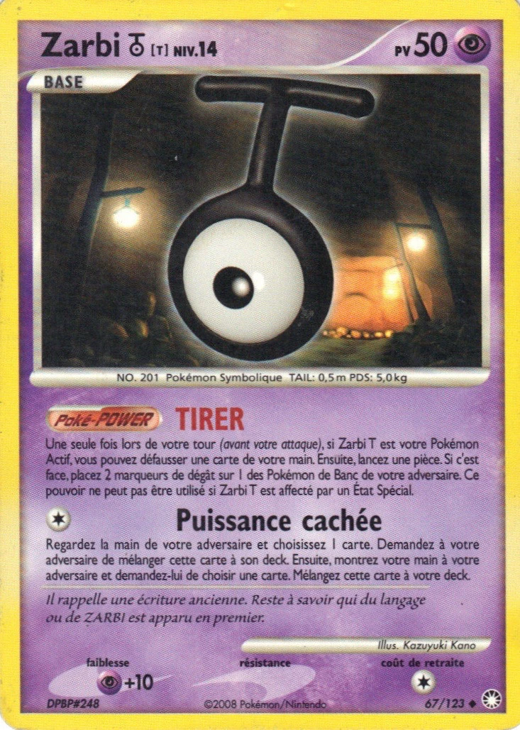 Carte Pokémon Zarbi T de l'extension Trésors Mystérieux
