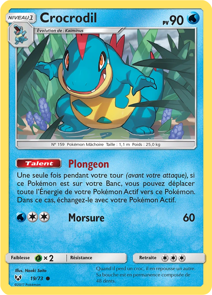 Carte Pokémon Crocrodil de l'extension Légendes Brillantes