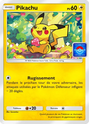Carte Pokémon Pikachu de l'extension Promo-B