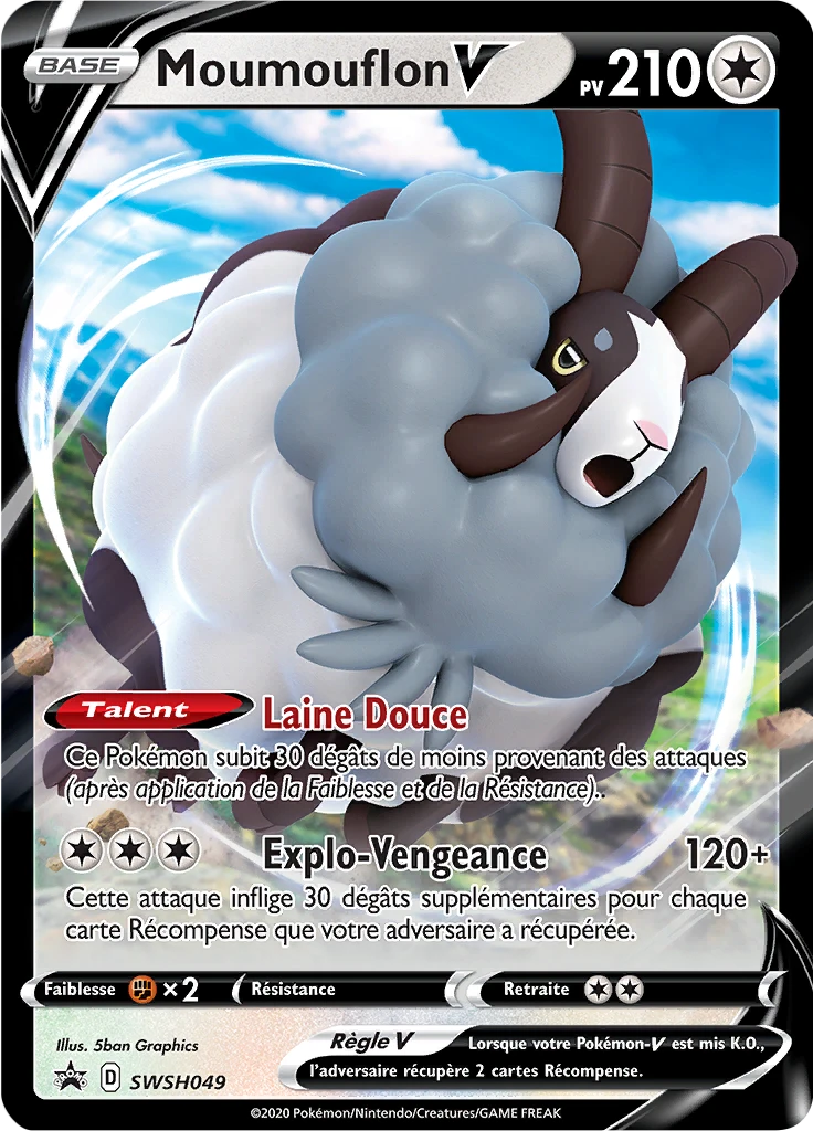 Carte Pokémon Moumouflon V de l'extension Promo SWSH