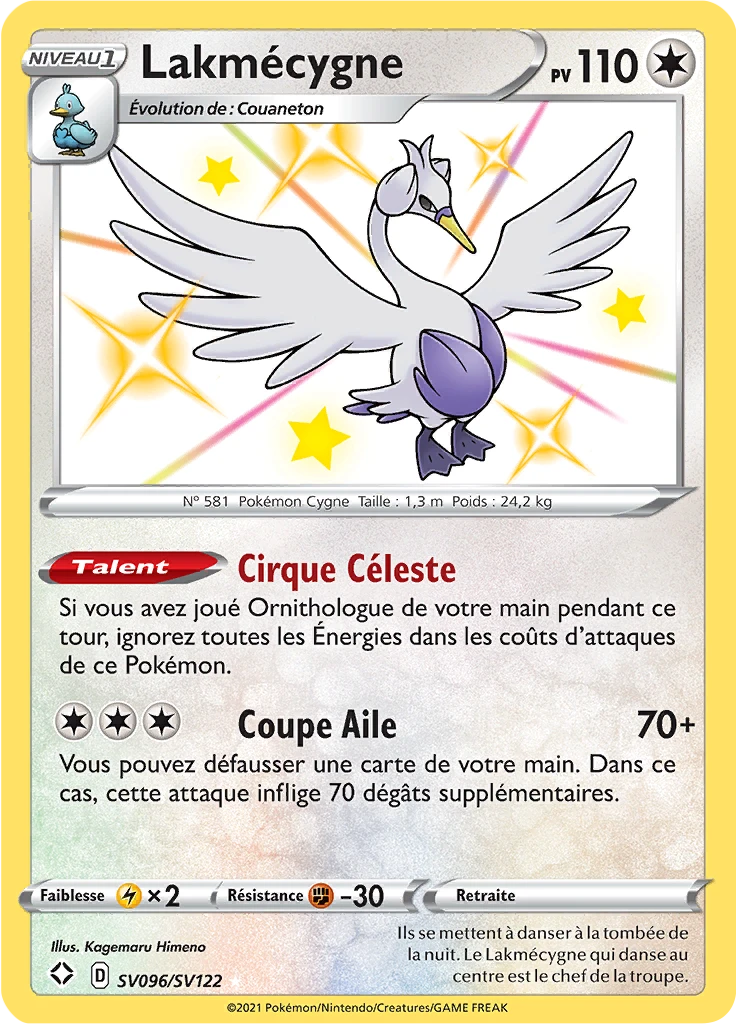 Carte Pokémon Lakmécygne de l'extension Destinées Radieuses