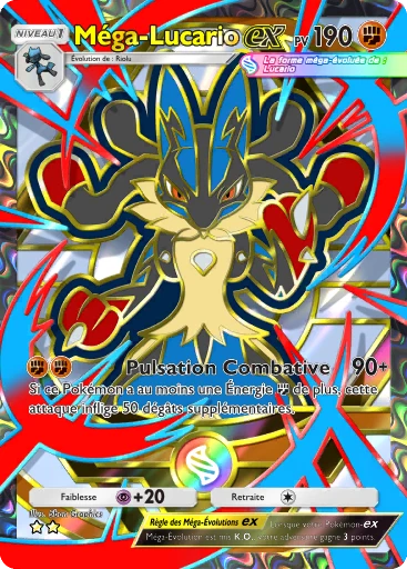 Carte Pokémon Méga-Lucario-ex de l'extension Booster de Luxe Méga