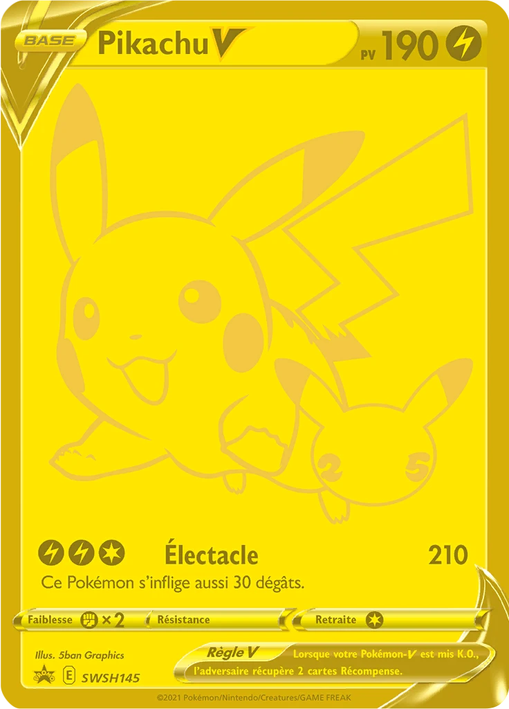 Carte Pokémon Pikachu V de l'extension Promo SWSH