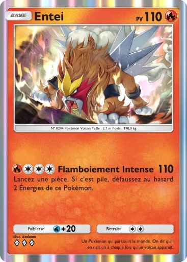 Carte Pokémon Entei de l'extension Sagesse entre Ciel et Mer