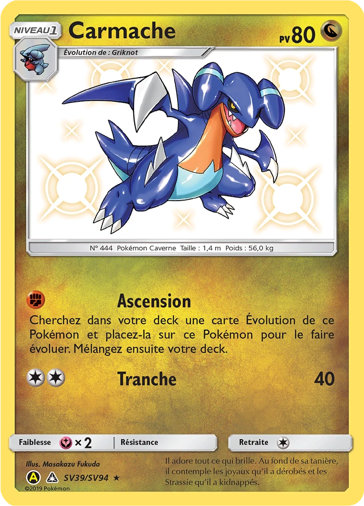 Carte Pokémon Carmache de l'extension Destinées Occultes