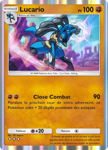 Carte Pokémon Lucario de l'extension Aura Palpitante