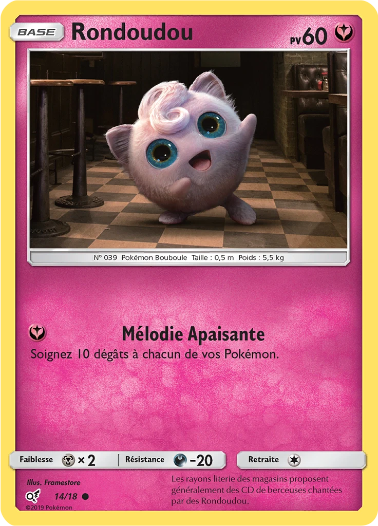 Carte Pokémon Rondoudou de l'extension Détective Pikachu