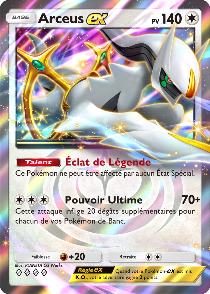Carte Pokémon Arceus-ex de l'extension Lumière Triomphale