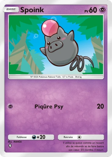 Carte Pokémon Spoink de l'extension Méga-Rayonnement